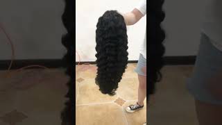 13*6 Full Frontal Transparent Lace Deep Wave 28 Inch 250 Density 100% Human Hair Wig