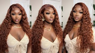 Must Try Color Hair For Summer! Super Pretty Dark Auburn Water Wave Lace Wig Ft. Beautyforever Hair