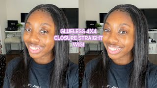 Glueless 4X4 Closure Straight Wig! | Ishow Hair |
