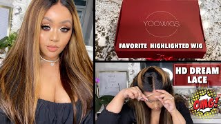 Best Hd Dream Lace Blonde Highlighted Wig || Beyonce Inspired Color | Easy Ready To Wear - Yoowigs