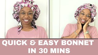 How To Cut And Sew A Hair Bonnet For Beginners | Quick And Easy Way To Sew A Bonnet