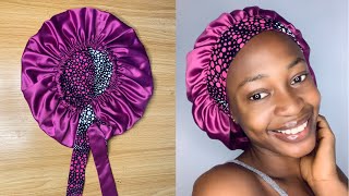 Diy: How To Make A Reversible Elastic Hair Bonnet With Reversible Band.
