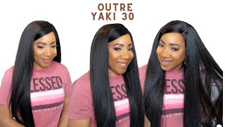 Outre Synthetic Hair Hd Lace Front Wig - Natural Yaki 30 --/Wigtypes.Com