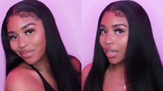 Get A Flat Install Everytime | 26 Inch Jet Black Straight Wig Ft. Unice (Giveaway Winners Announced)