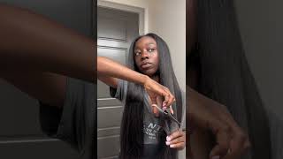 Cutting Layers On U-Part Wig | Kinky Straight Extensions For 4C Hair