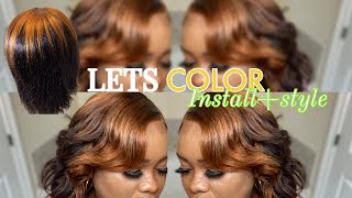 Beginner Friendly:Color|Styling|Glueless Install 4X4 Lace Closure Wig|Classychestnut Brown Highlight