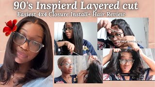 Best Affordable Amazon 4X4 Closure Wig| 90'S Inspired Layered Cut