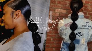 Step By Step||  Sleek Bubble Ponytail Tutorial  (Invisible Ponytail Method)