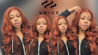 Glueless Ginger Frontal Wig Install | Transparent Lace | No Baby Hair | Ft Unice 7Th Anniversary