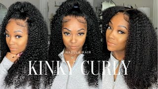 Queen Of All Kinky Curly Hair! Natural Looking 13X4 Lace Frontal Wig Install Ft. Nadula Hair