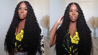 Pre-Cut Pre Plucked 30" Buss Down Curly Wig Install Ft.Curlyme Hair