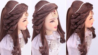 Bridal Puff Hairstyles L Wedding Hairstyles L Curly Hairstyles L Bouncy Hair L Engagement Look
