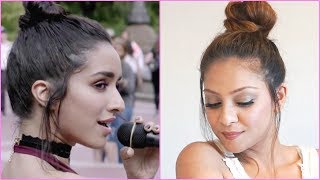 High Bun Hairstyle Inspired By Shraddha Kapoor In Half Girlfriend | Easy Top Bun Hairstyle Tutorial