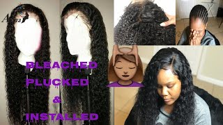 How I Bleached, Plucked & Installed A Lace Wig On My Client ||Aliexpress  Atina Queens Hair