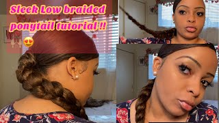 Sleek Long Braided Ponytail On Natural Hair | Tutorial