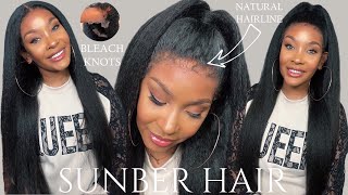 Wow! Natural 4C Edges On Kinky Straight Wig  Watch Me Bleach, Install & Style This Unit| Ft Sunber