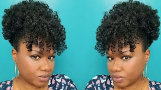 Game Changing Drawstring Kinky Curly High Ponytail With Bang  | Amazon Ponytails