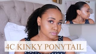 Sleek Kinky Ponytail | Natural Looking Low Ponytail Tutorial | Hergivenhair