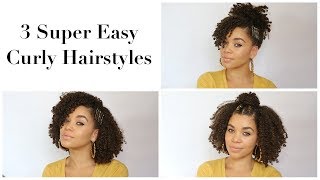 3 Super Easy Curly Hairstyles | Natural Hair