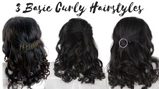 3 Easy Curly Hairstyles Under 5 Minutes | Hairstyles For Curly Hair