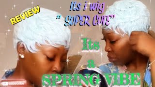 Review: It'Sawig Super Cute In Ice Mint | Pixie Synthetic Wig | No Lace Unit | Throw On & Go Wi