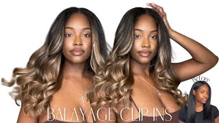 The Best Way To Blend & Style Balayage Clip Ins With Black Natural Hair!! | Curls Queen