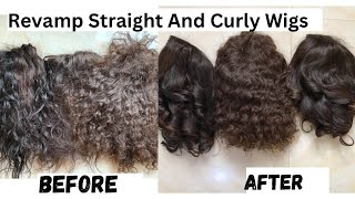How To Revamp Straight And Curly Wigs | Watch How I Transformed And Curled My Old Wigs