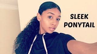 How To : Sleek Low Curly Ponytail On Natural Hair (  Real Hair Or Weave ?! )