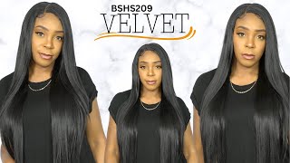 Mane Concept Brown Sugar Human Hair Blend Hd Silk Press Lace Front Wig-Bshs209 Velvet -/Wigtypes.Com