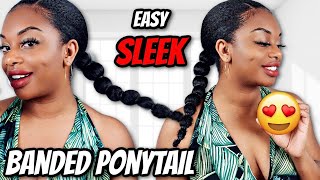 Easy Sleek Bubble Ponytail On Natural Hair
