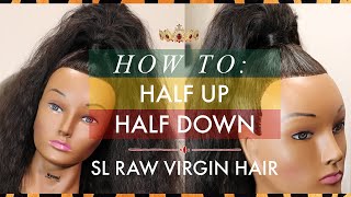 Half Up Half Down + Sew-In | Soft Loose Curly Hair Ft Sl Raw Virgin Hair