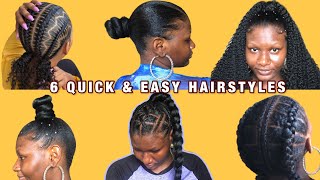 6 Quick & Easy Hairstyles You Can Make In 10 Minutes! | No Heat!!!