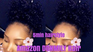 5Min Hairstyle Amazon Donmily Hair Afropuff Drawstring Ponytail