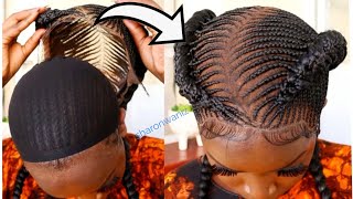 How To Install Dutch Frontal  Braided  Wig.Lace Wig With Babyhair Wig Install Ft Sharonwanizwigs