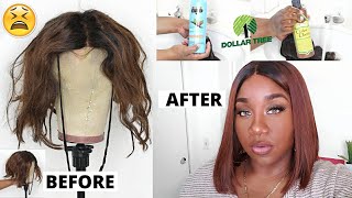 $3 Miracle! Revamp And Revive Old Bob Wig Using Dollar Tree Products!!