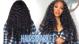 Hairsmarket 26Inch Deep Wave Wig Install/ Review