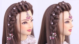 2 Simple Open Hairstyle For Wedding L Bridal Hairstyles Kashee'S L Engagement Look L Front Vari