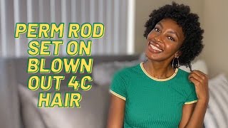 Perm Rod Set On Blown Out 4C Hair | Short Hairstyle