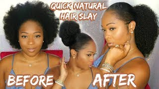 I Laid My Natural Hair: How To Do A Sleek Ponytail On Short Natural Hair | Thick Curly Hair