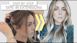Pro Tutorial- How To Apply Tape-In Extensions For Color + Lengt