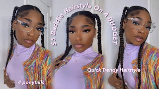$5 Feed In Ponytails On Natural Hair #Naturalhairfriday | Eva Williams