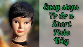 Easiest Way To Do A Short Pixie Wig | Diy How To Do A Short Pixie Wig | Beginner Friendly
