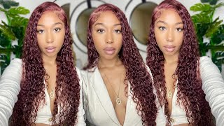 Curls For The Girls| Beautiful Reddish Brown Water Wave Hair| Ft. Arabella Hair