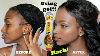 Hair Hack! Slay Your Frontal Using Gel?! No Glue Or Tape Needed!