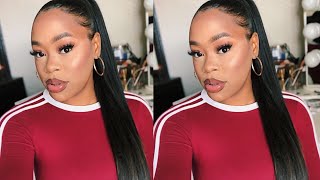 Ponytail In 30 Seconds! | Outre Quick Pony Synthetic Ponytail - Kay Review | Blackhairspray