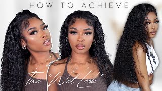 How To: Wet Look | Curly Hair Wig Install Ft. Alipearl Hair
