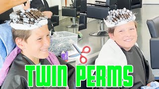 Twin Ten Year Olds Get A Perm For The First Time | Back To School Hair