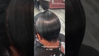 High Ponytail On 4C Hair