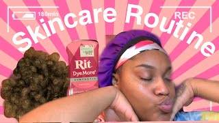 Dying A Synthetic Ponytail/ Skincare Routine