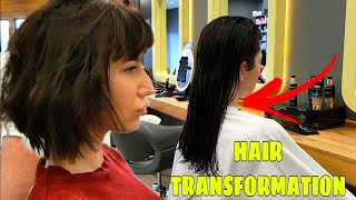 Gorgeous Hair Transformation (Long To Short Haircut For Girl) #Shorts